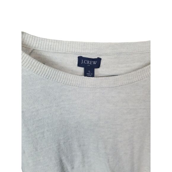 J.Crew Men's Cotton White/Gray Pullover Crew Neck Sweater Size Large - Picture 3 of 3